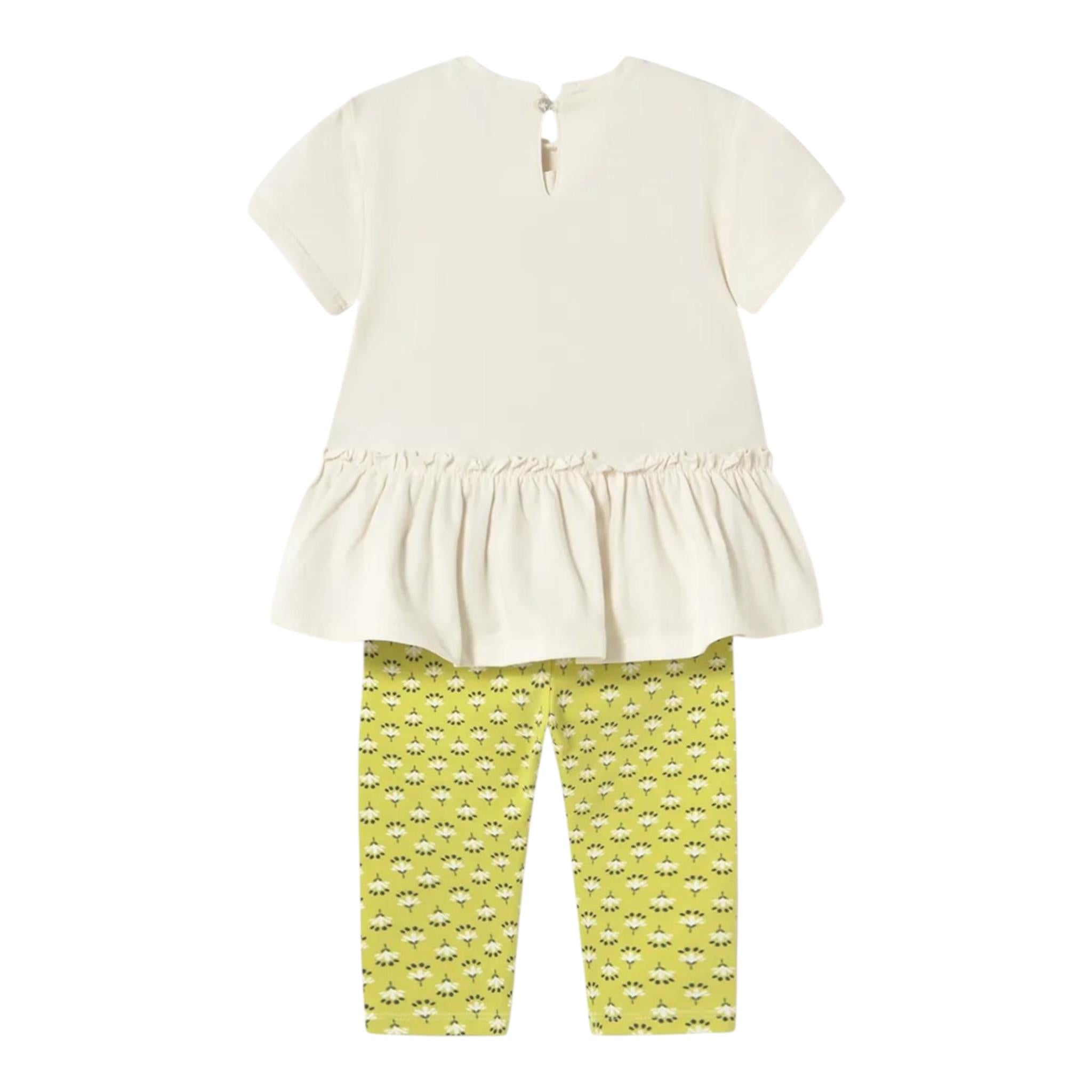 Mayoral Completo 2 Pezzi T-Shirt-Leggins per Neonata 1735 BIANCO/VERDE MAYORAL 