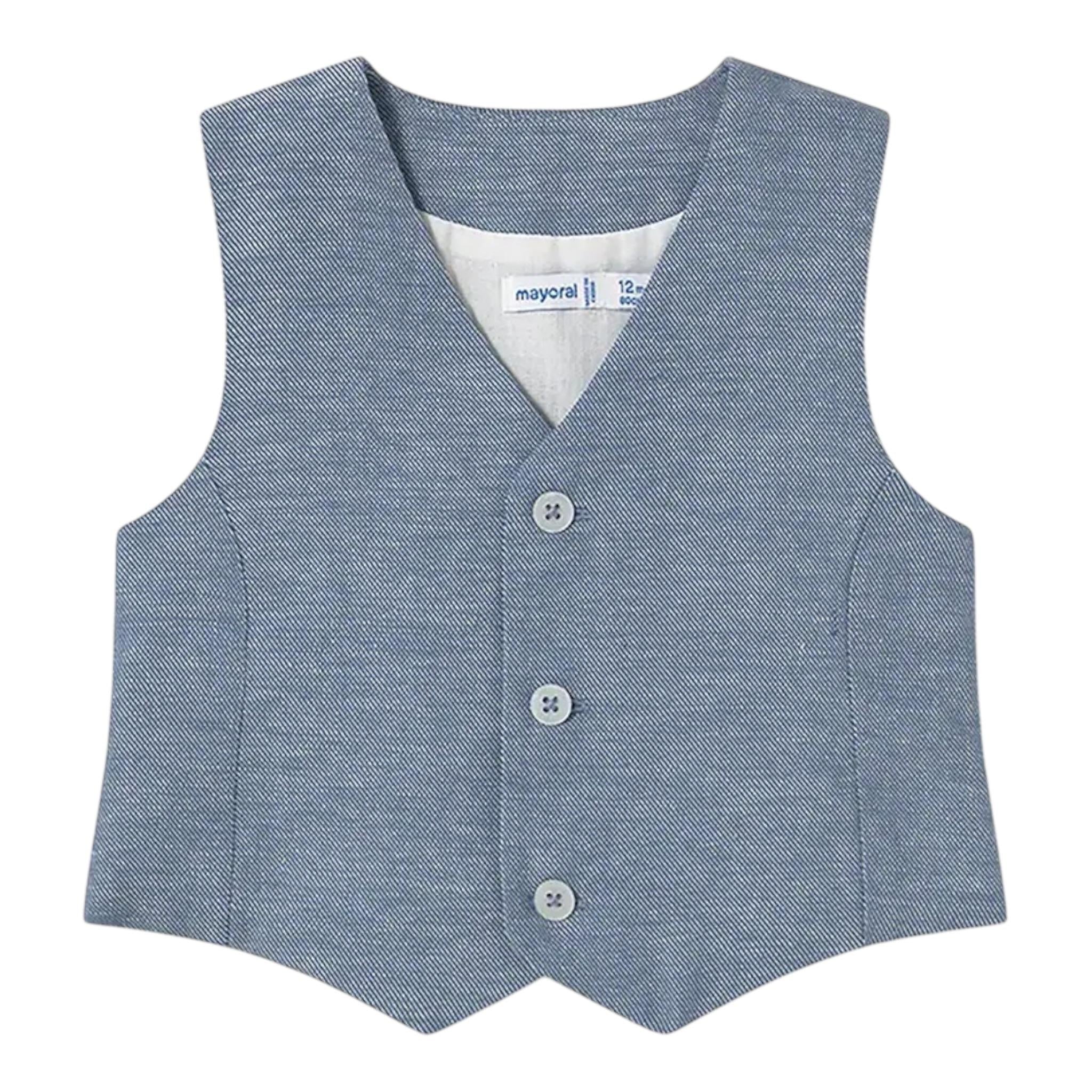 Mayoral Gilet tinta unita con Bottoni Blu per Neonato 1303X BLU MAYORAL 