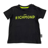 John Richmond T-Shirt Girocollo Tinta Unita Con Stampa Nero Per Neonato