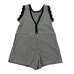 Please Tuta Intera Giromanica Fantasia A Righe per Bambina TC09071G71 BIANCO/NERO PLEASE 
