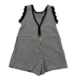 Please Tuta Intera Giromanica Fantasia A Righe per Bambina TC09071G71 BIANCO/NERO PLEASE 