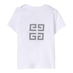 Givenchy T-Shirt Girocollo Tinta Unita con Stampa per Neonato H30640 BIANCO GIVENCHY 