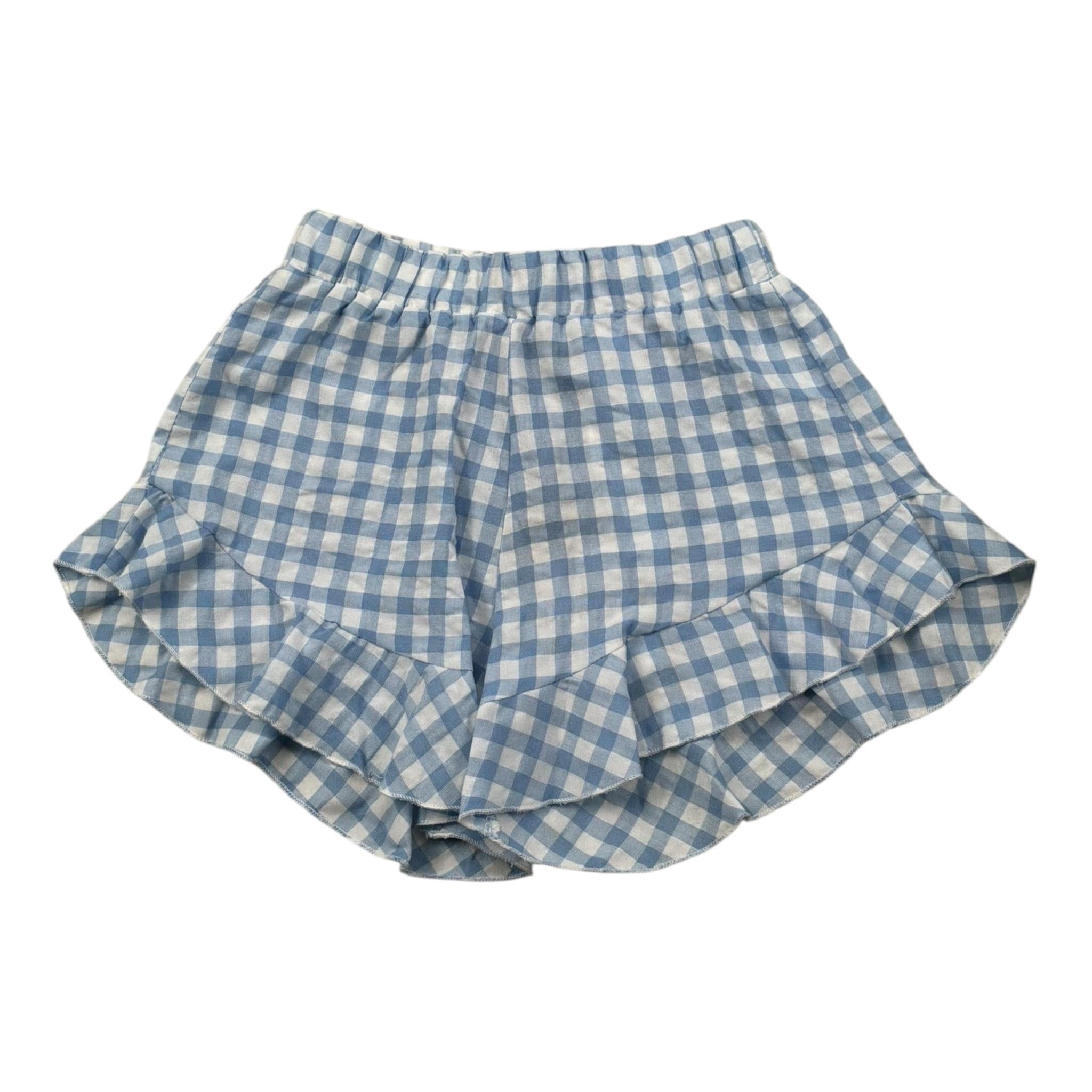 Please Short Fantasia Quadretti Bicolore per Neonata RE13273G71 BIANCO/AZZURRO PLEASE 