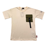 Kejo T-Shirt Girocollo Tinta Unita Con Taschino Avorio Per Bambino