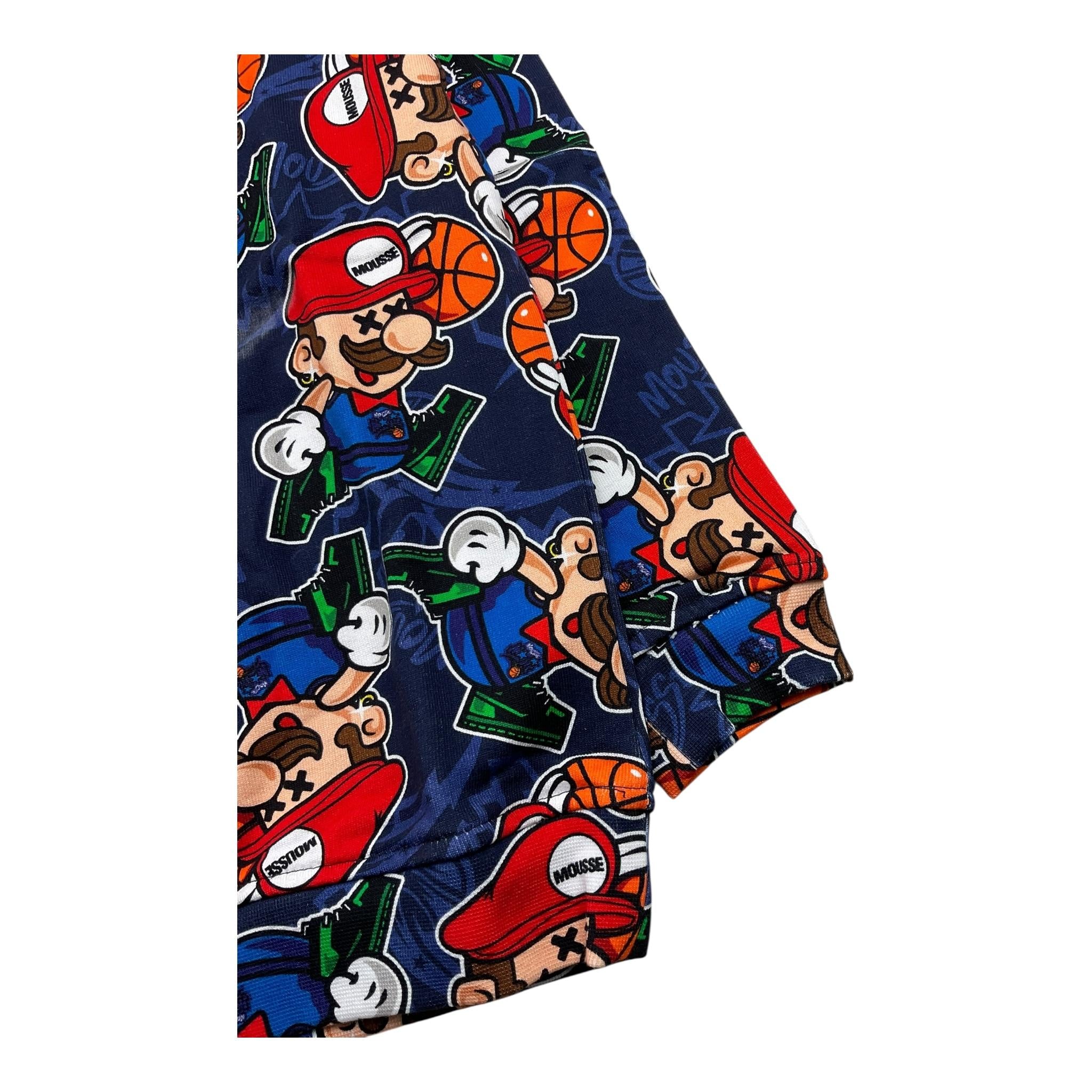 MOUSSE felpa chiusa girocollo tinta unita cn stampe mario Blu per Bambino HKFG368 BLU MOUSSE 