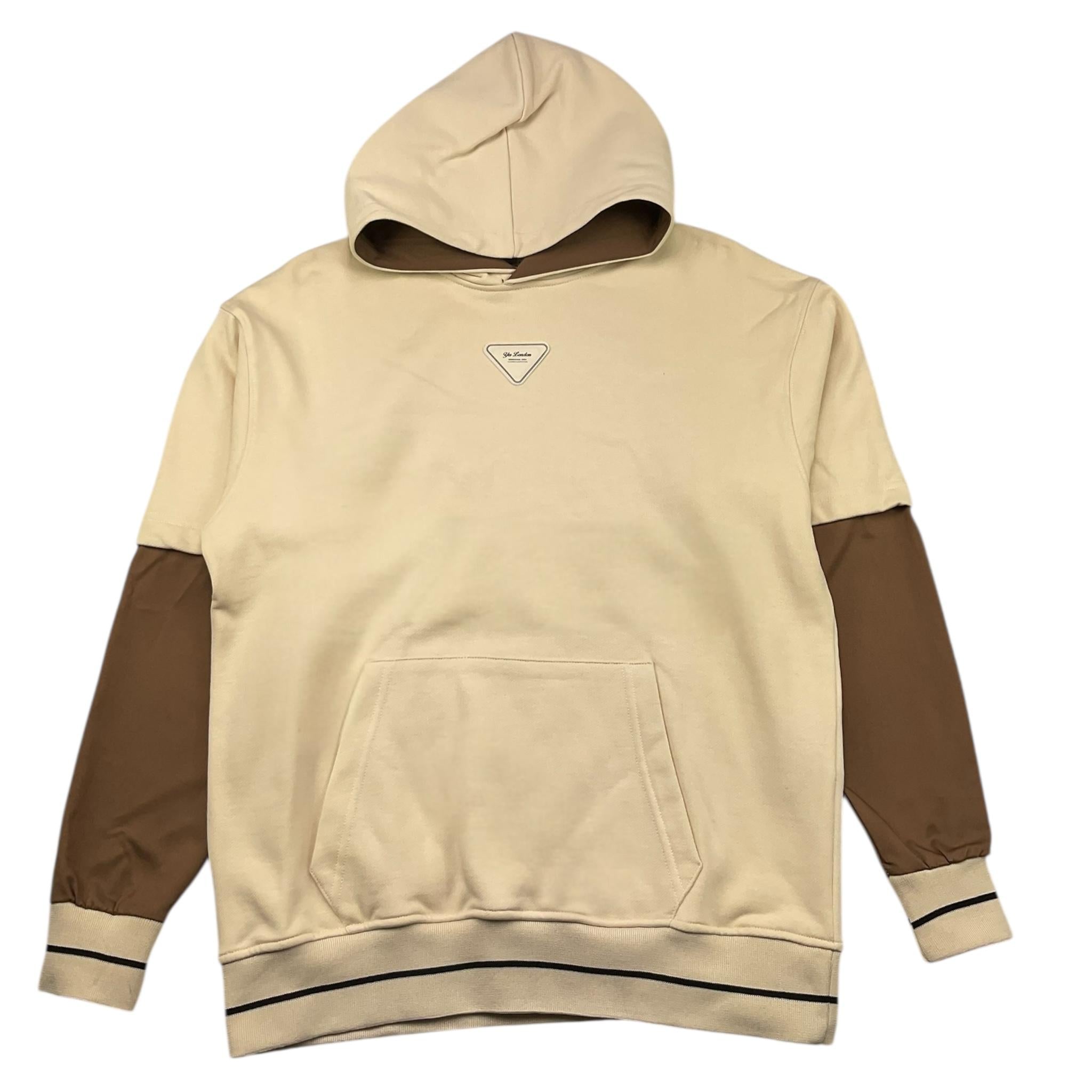 YES LONDON felpa chiusa con cappuccio tinta unita con maniche in contrasto Panna per Bambino JR5063 PANNA YES LONDON 