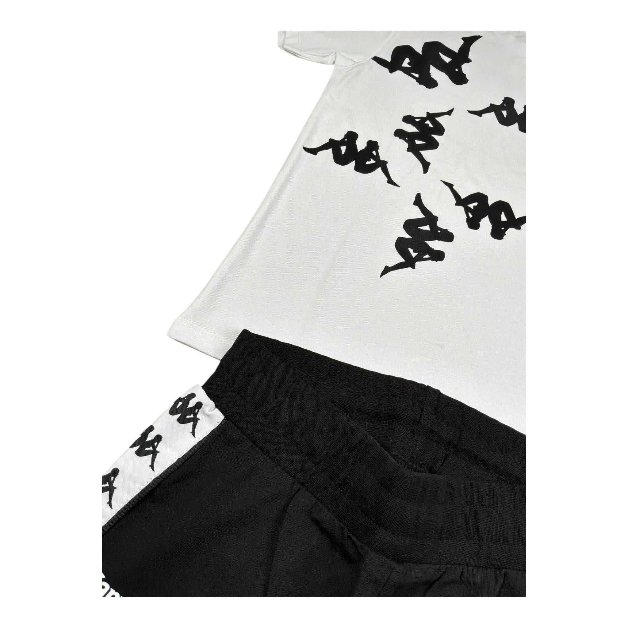 Kappa Completo 2 Pezzi T-Shirt-Bermuda  per Bambino 3746K00045 BIANCO/NERO KAPPA 