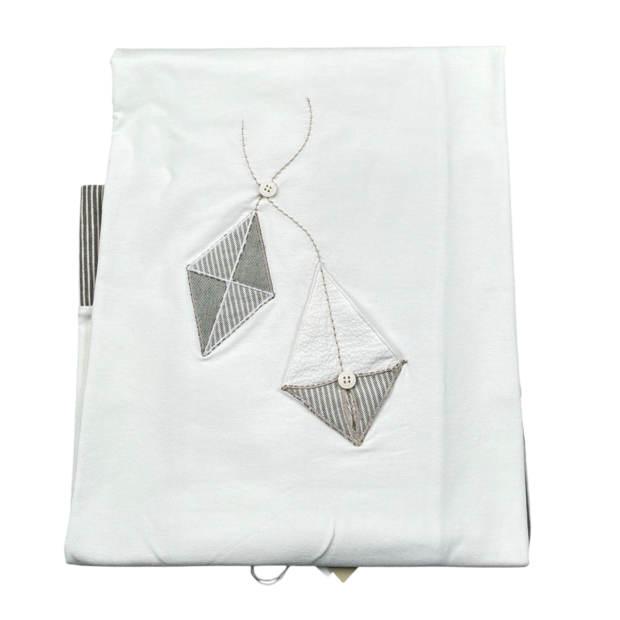 Lalalu' Coperta Tinta Unita con Stampa per Neonato COL4P BIANCO LALALU' 