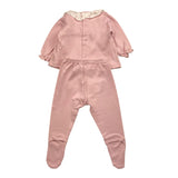 CALAMARO completo 2pz maglia-ghettina tinta unita Rosa per Neonata 11009 ROSA CALAMARO 