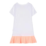 Billieblush Abito Mezza Manica Bicolore con Stampa Bianco per Bambina