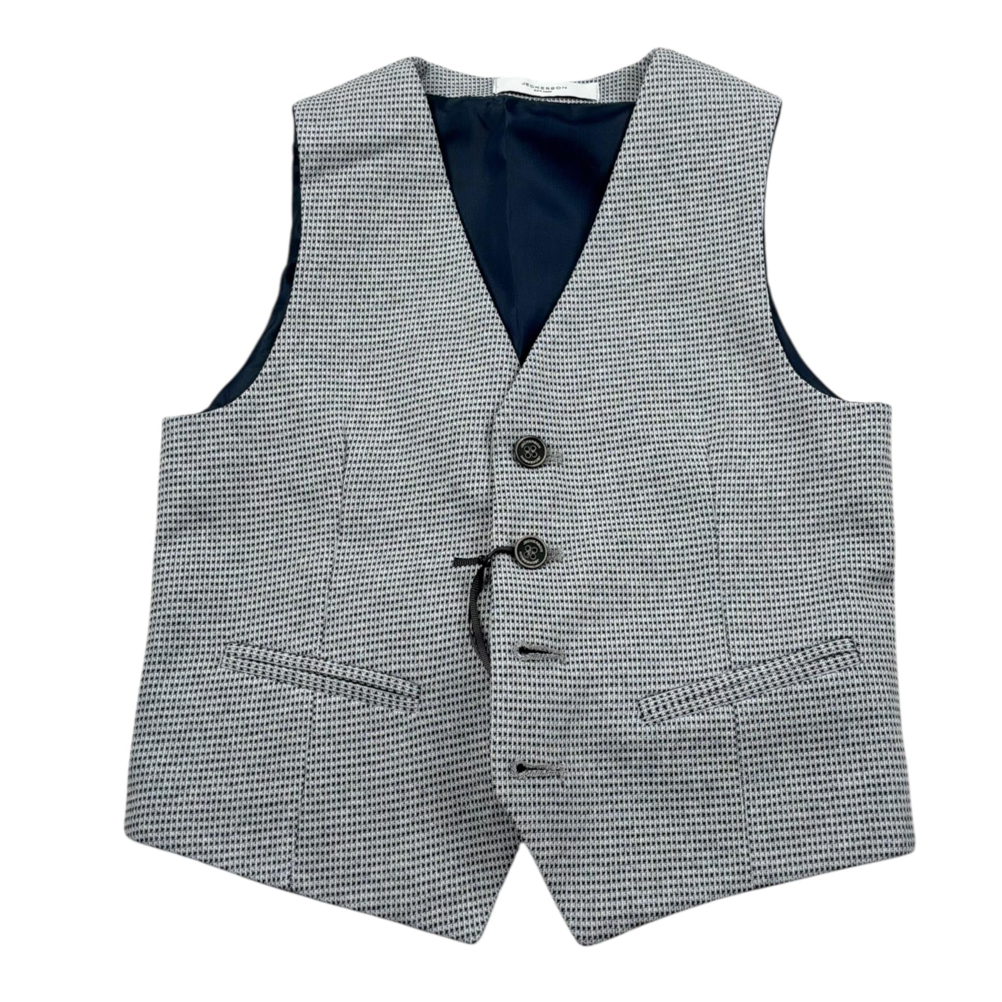 Jeckerson Gilet Tinta Unita con Microfantasia per Bambino 169JJMJS25 GRIGIO JECKERSON 