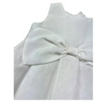Le Bebe Abito Giromanica Tinta Unita con Fiocco per Neonata LBG0870 BIANCO LE BEBE 