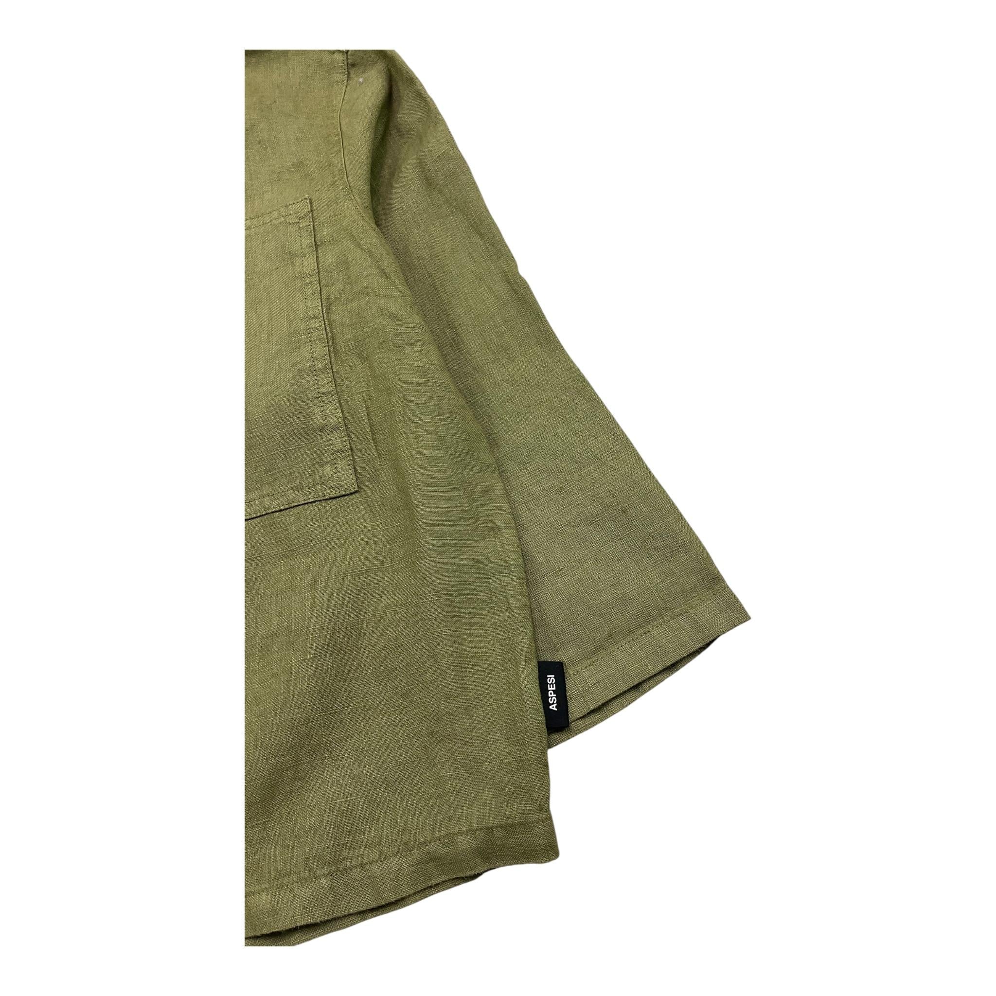 Aspesi Camicia Manica Lunga Tinta Unita per Bambino S25009GCL6000 VERDE ASPESI 