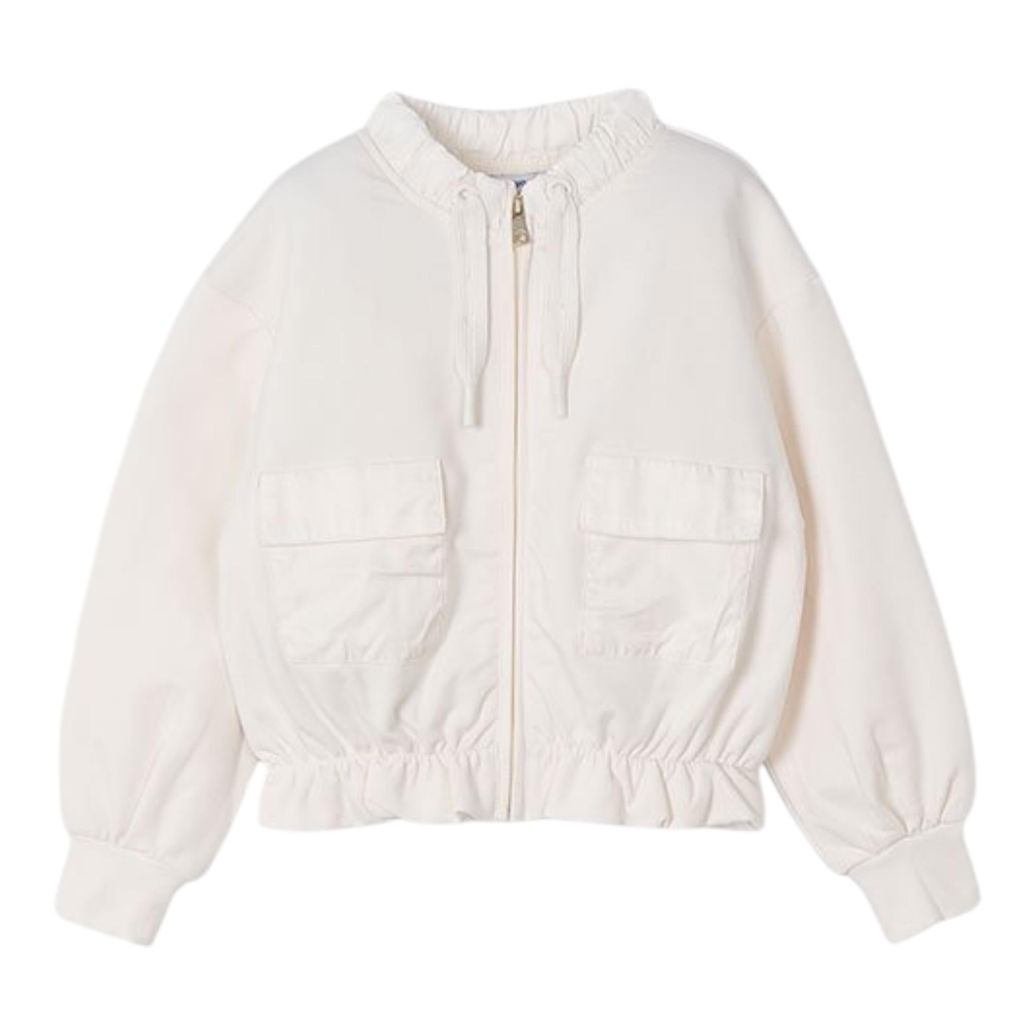 Mayoral Felpa Tinta Unita con Zip per Bambina 3410 PANNA MAYORAL 