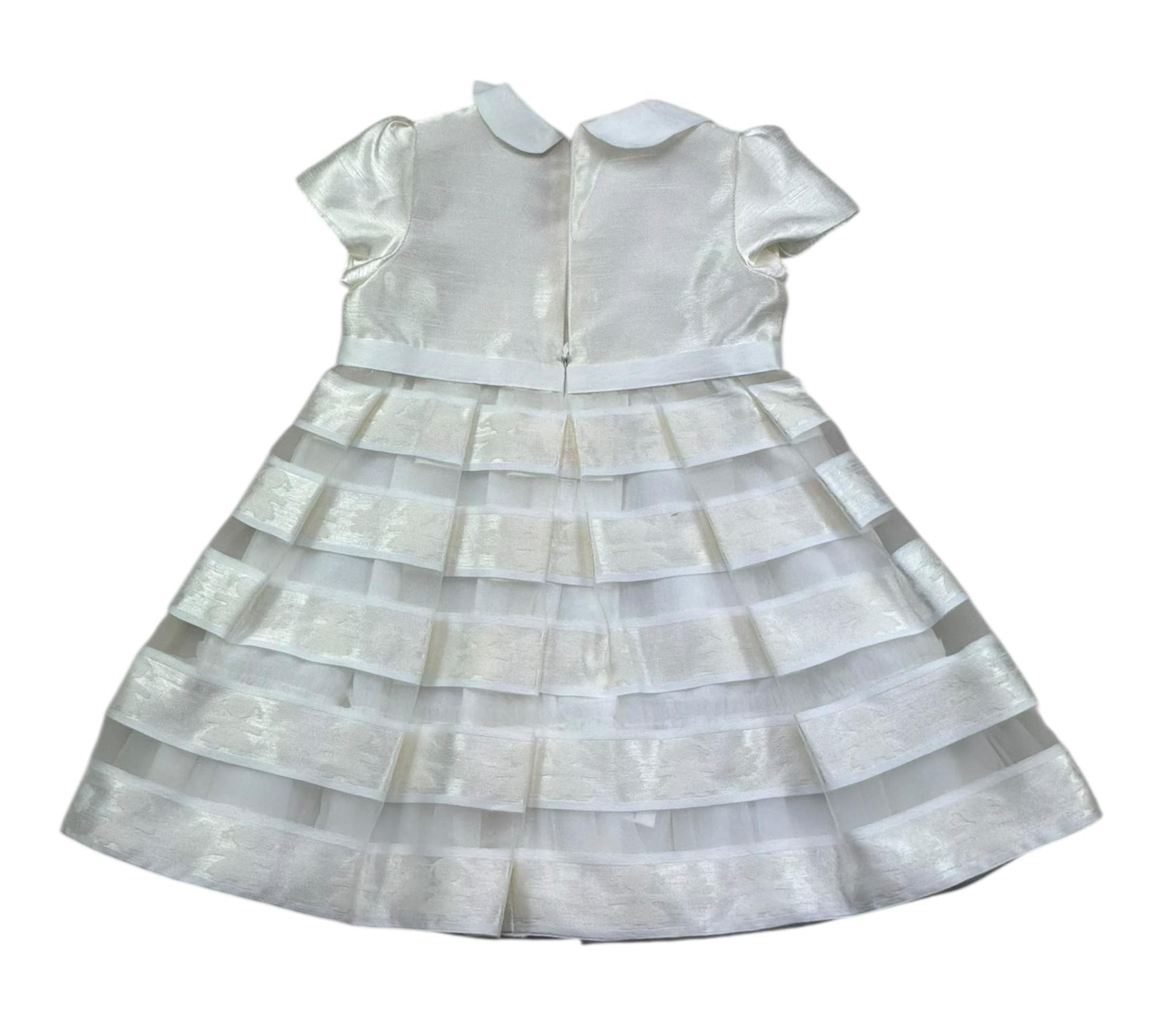 Le Bebe Abito Mezza Manica Tinta Unita per Neonata LBG0757 PANNA LE BEBE 