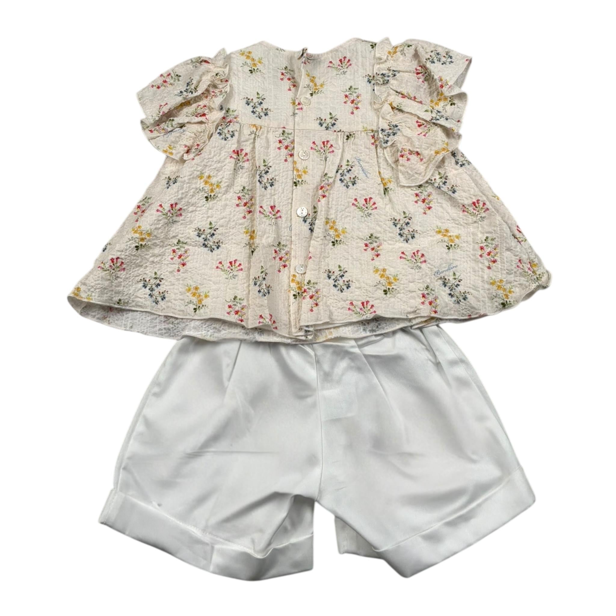 Barcellino Completo 3 Pezzi Camicia-Short-Fascia per Neonata 121017 PANNA BARCELLINO 