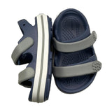 Crocs Sandali In Gomma Tinta Unita Con Fasce In Contrasto Blu/Grigio Per Neonato