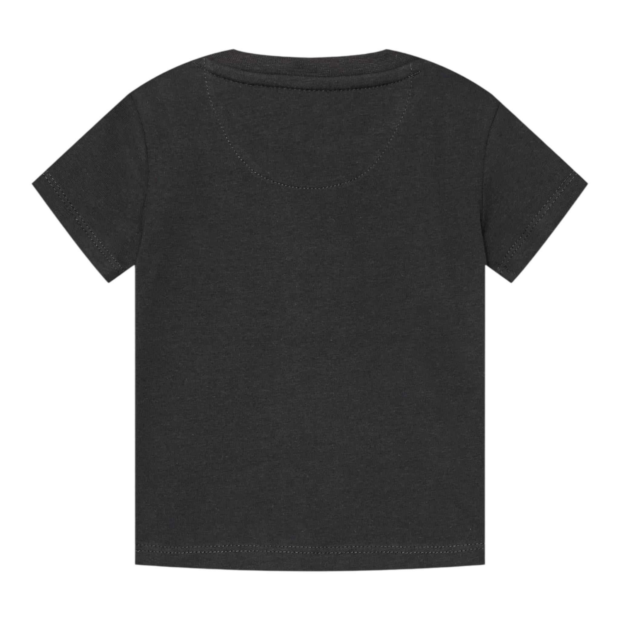 Calvin Klein T-Shirt Girocollo Tinta Unita con Logo per Neonato IN0IN0001 NERO CALVIN KLEIN 