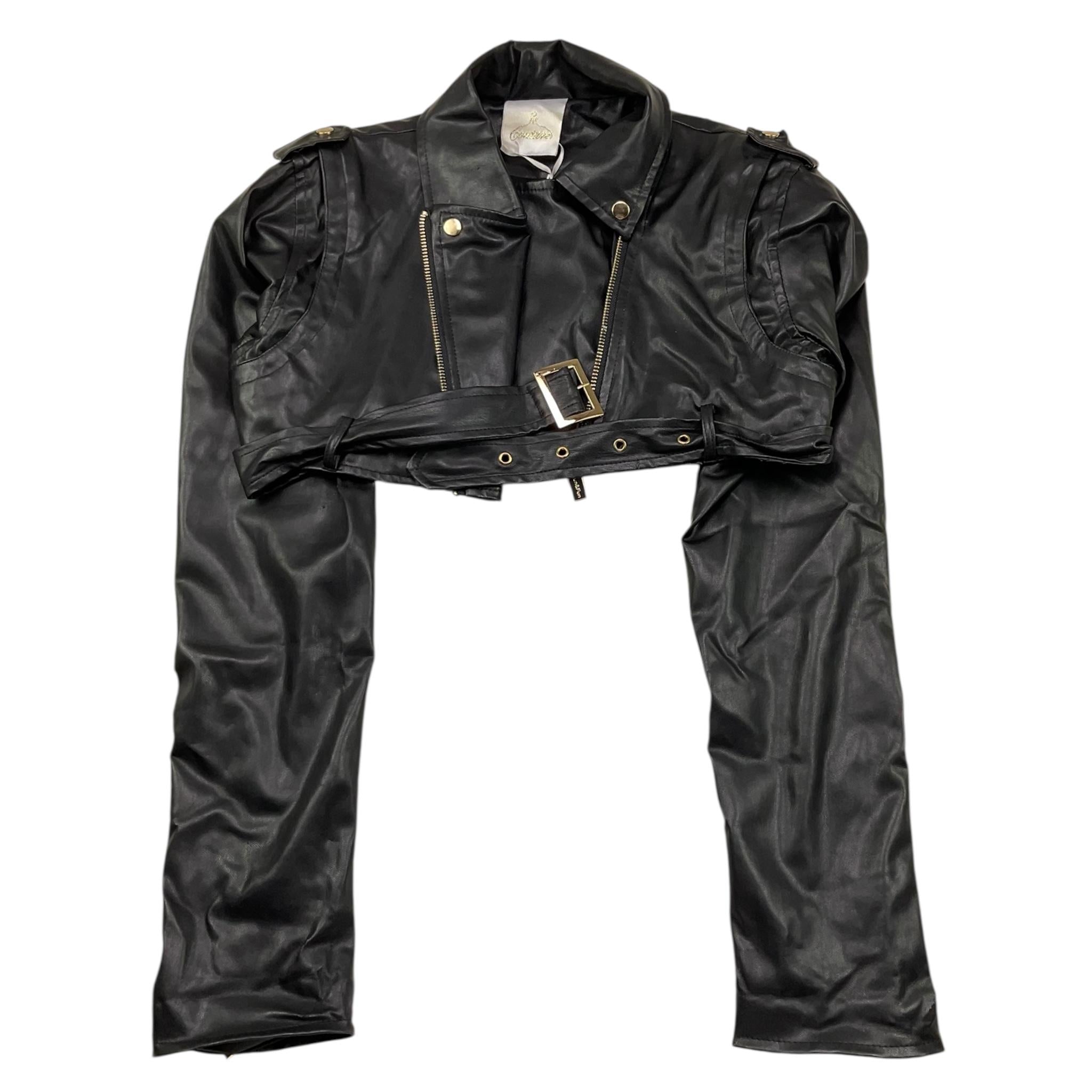 Fun & Fun Chiodo In Ecopelle Tinta Unita per Bambina FNCJJK0964 NERO FUN & FUN 