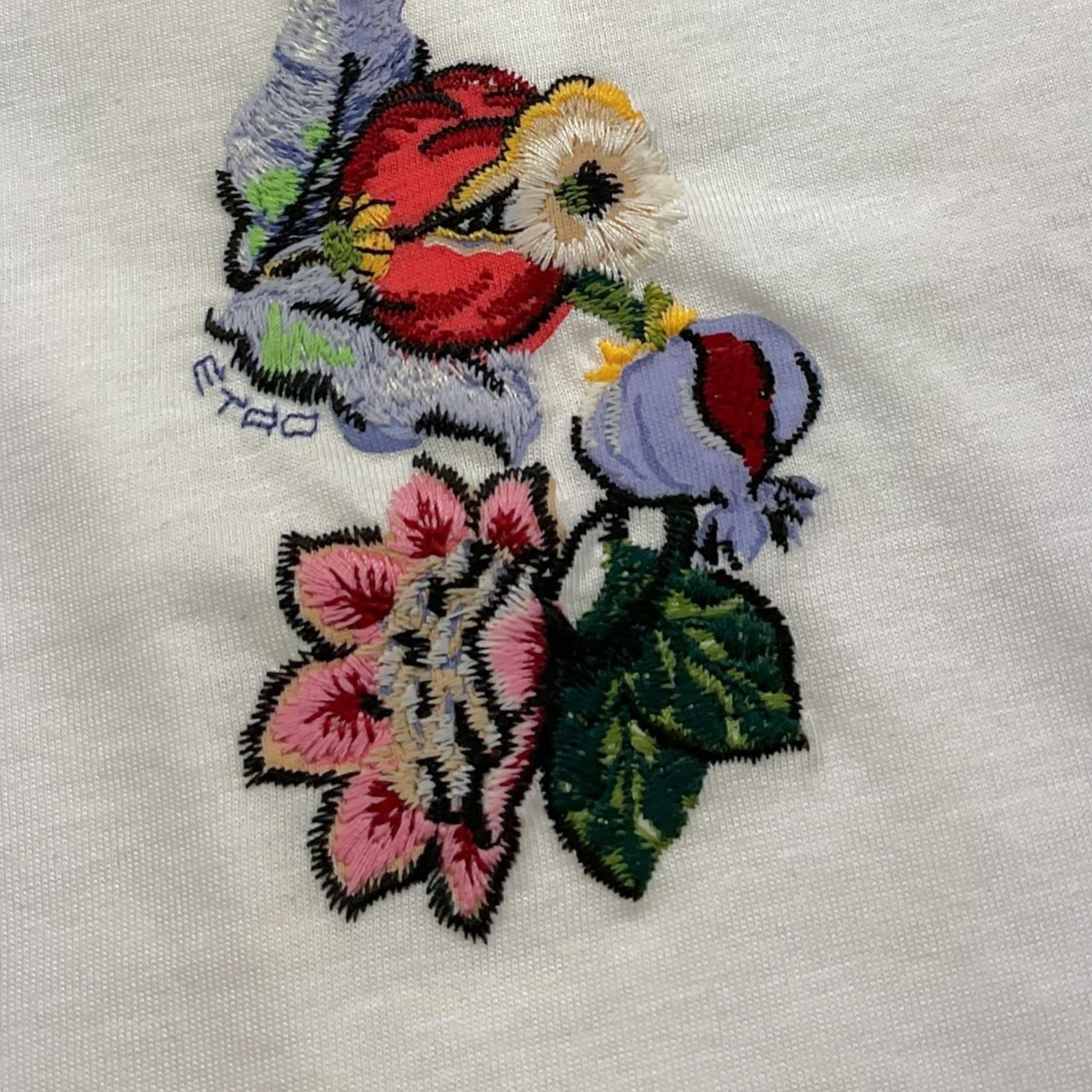 Etro T-Shirt Tinta Unita Girocollo con Stampa per Neonata GU8021 BIANCO ETRO 