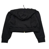 Lu Lu By Miss Grant Felpa tinta unita con Zip E Cappuccio Nero per Bambina LL3149 NERO LU LU BY MISS GRANT 