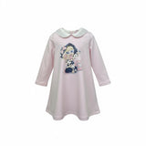 Monnalisa Abito Manica Lunga Tinta Unita con Stampa per Bambina 316918 ROSA MONNALISA 