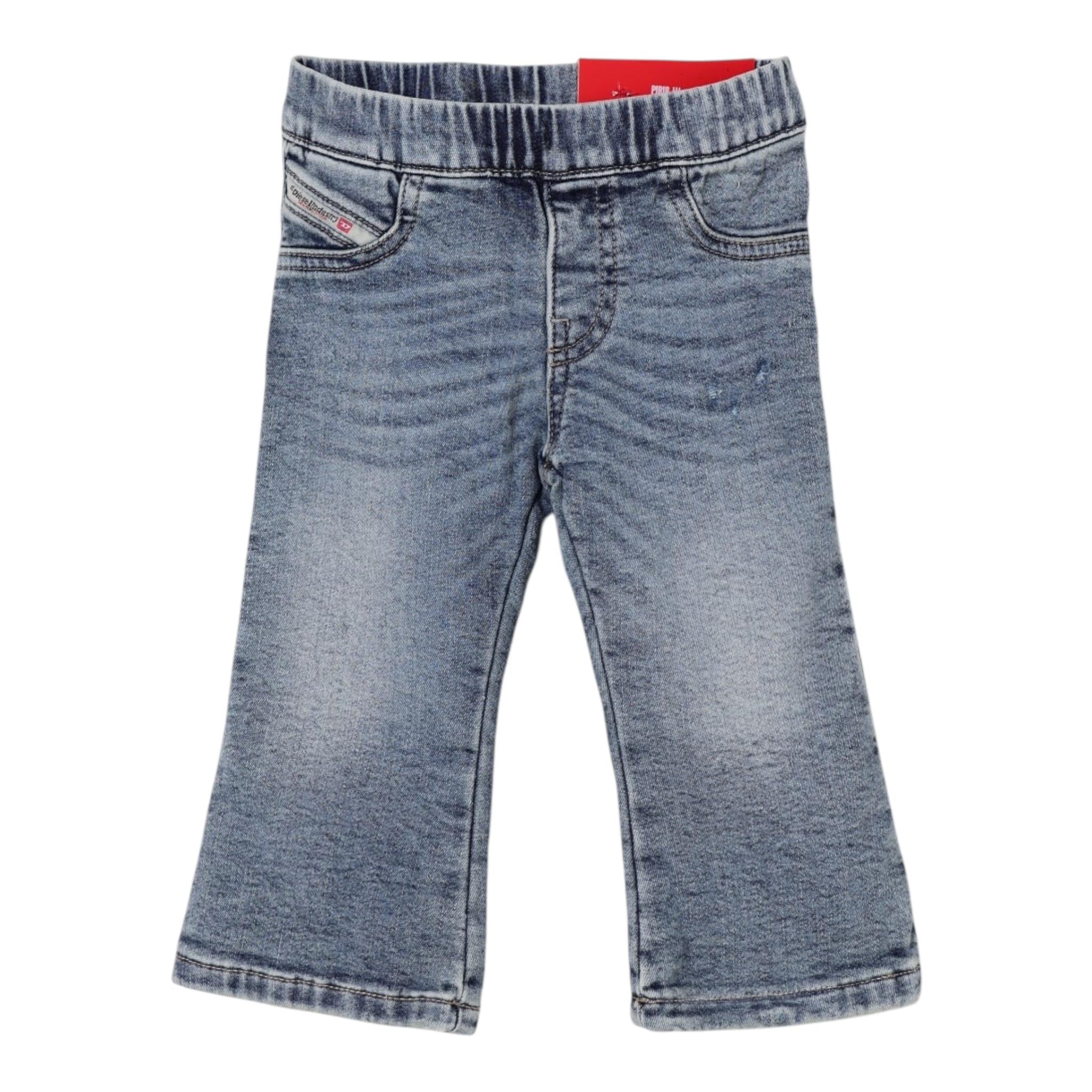 Diesel Jeans Tinta Unita con Eladtico In Vita per Bambina K00649 AZZURRO DIESEL 