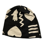 SHOE cappello tinta unita con stampe in contrasto Nero per Bambina CAPSH NERO SHOE 