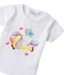 Sarabanda T-Shirt tinta unita con Stampa Bianco per Neonata 0B2133 BIANCO SARABANDA 