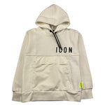 ICON felpa chiusa con cappuccio tinta unita con logo Bianco per Bambino IBS200358 BIANCO ICON 