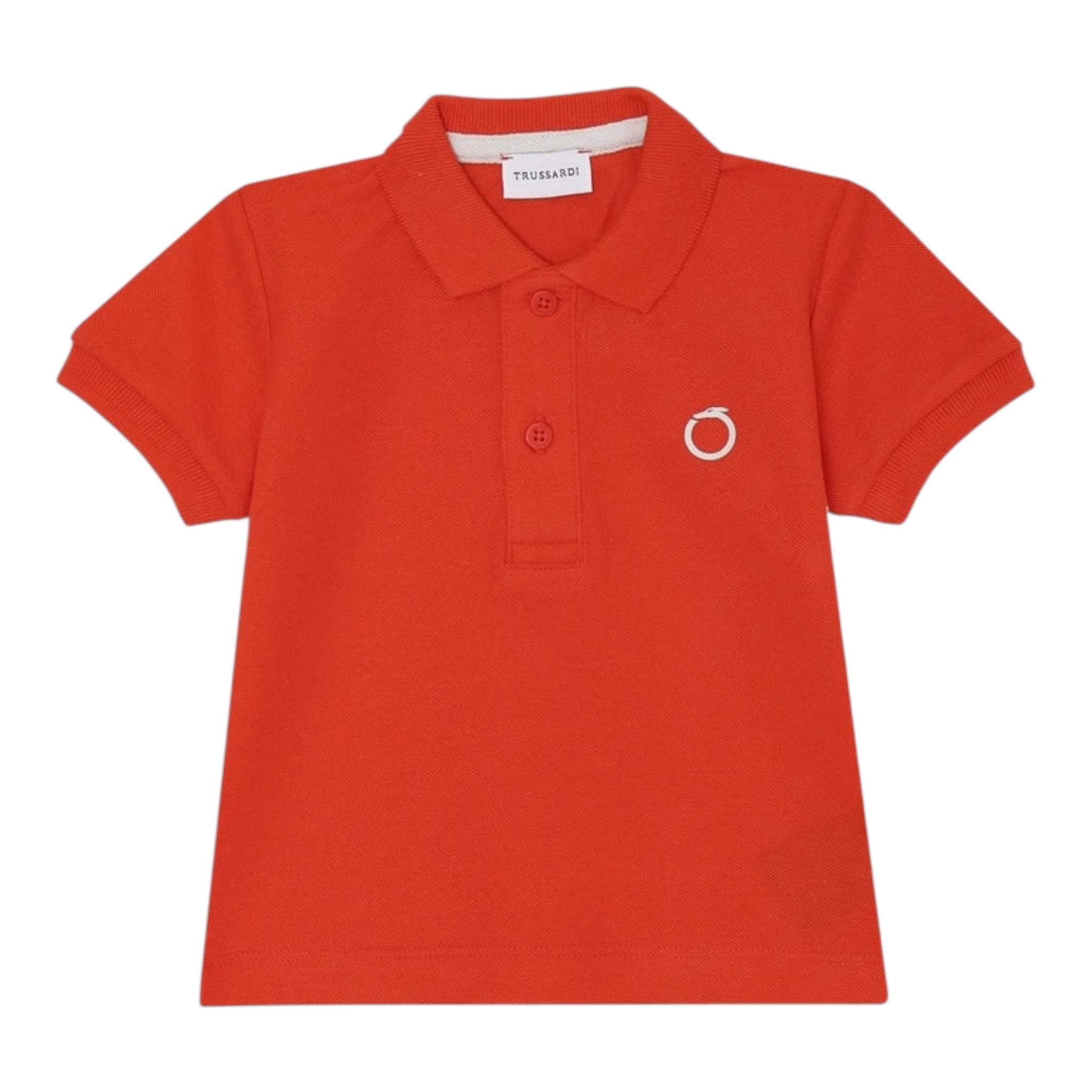 Trussardi Polo Mezza Manica Tinta Unita con Stampa per Neonato TIP23070PO ROSSO TRUSSARDI 