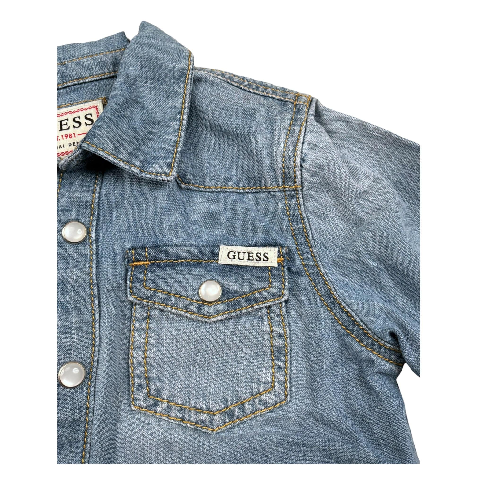 Guess Camicia Manica Lunga In Denim per Bambino N5RH05D5K80JX AZZURRO GUESS 
