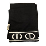 TWINSET sciarpa tinta unita logata Nero per Bambina 242GJ501F NERO TWINSET 