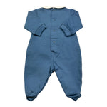 BARCELLINO tutina manica lunga tinta unita cn colletto Blu per Neonato 105401 BLU BARCELLINO 