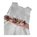 Mimilu' Abito Cerimonia Tinta Unita Giromanica per Bambina 2177 BIANCO MIMILU' 