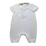 Colibri Pagliaccetto Tinta Unita con Ricami E Colletto In Contrasto per Neonata 6911 BIANCO COLIBRI 