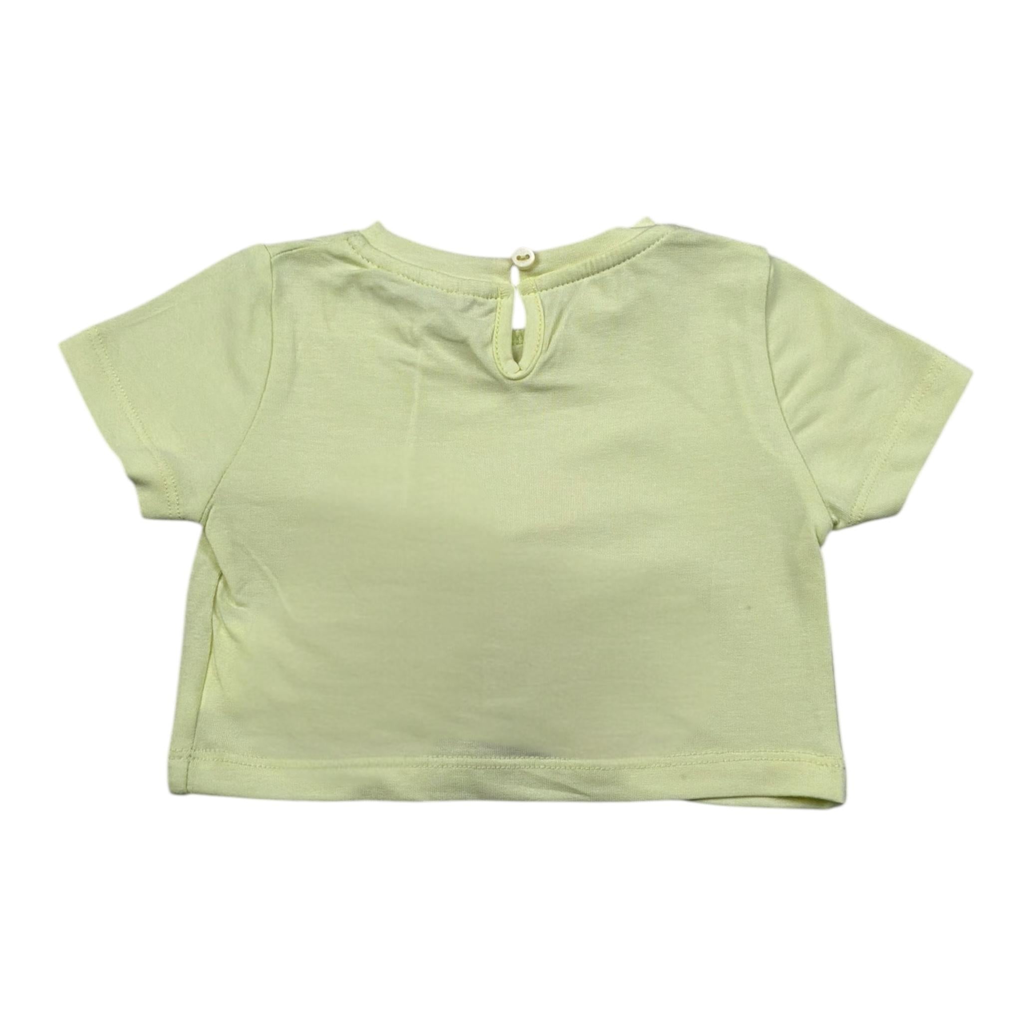 M+E' T-Shirt Tinta Unita con Applicazione Fiocco per Neonata UE1747NX GIALLO M+E' 