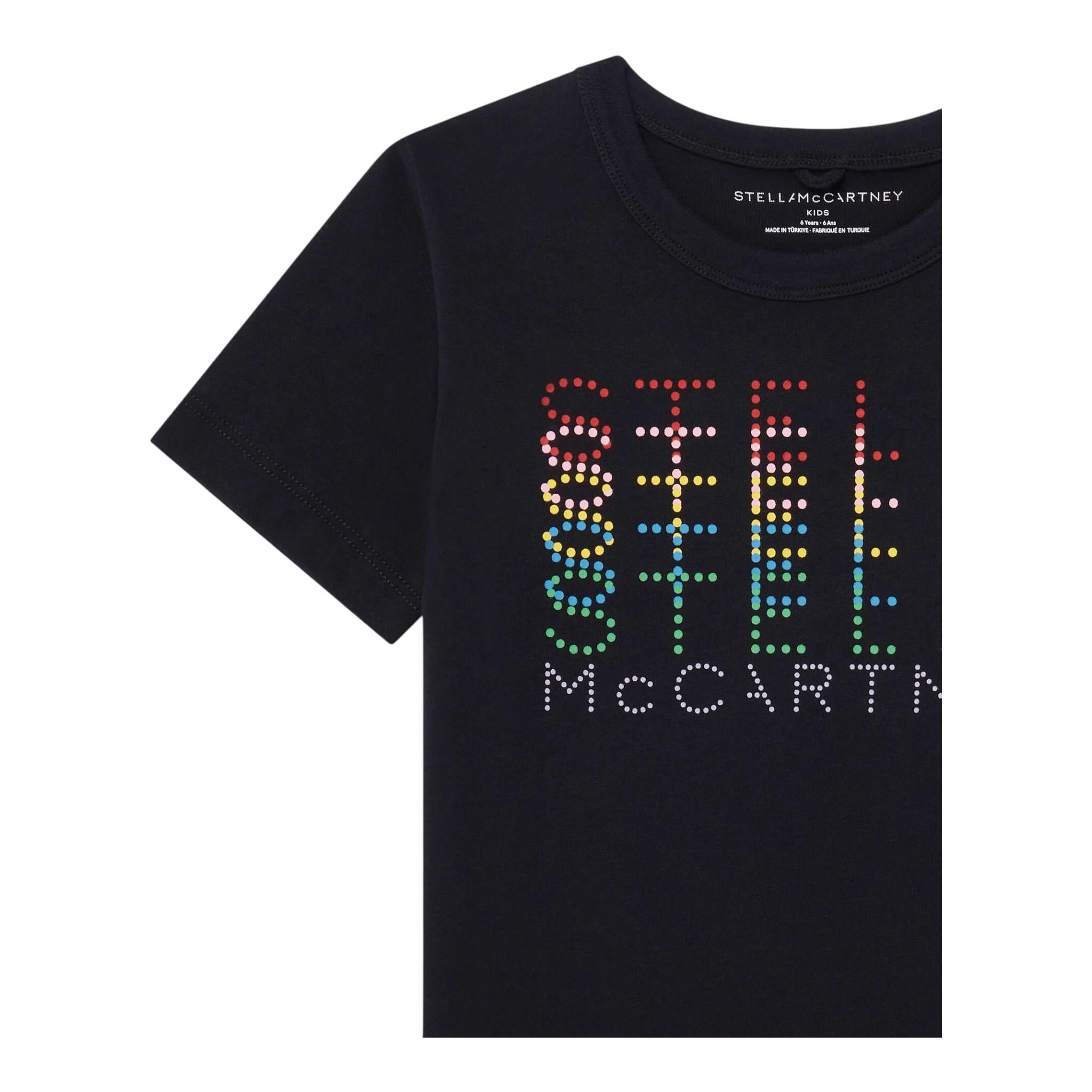 STELLA McCARTNEY t-shirt girocollo tinta unita con stampa Nero per Neonata TV8C81X NERO STELLA McCARTNEY 