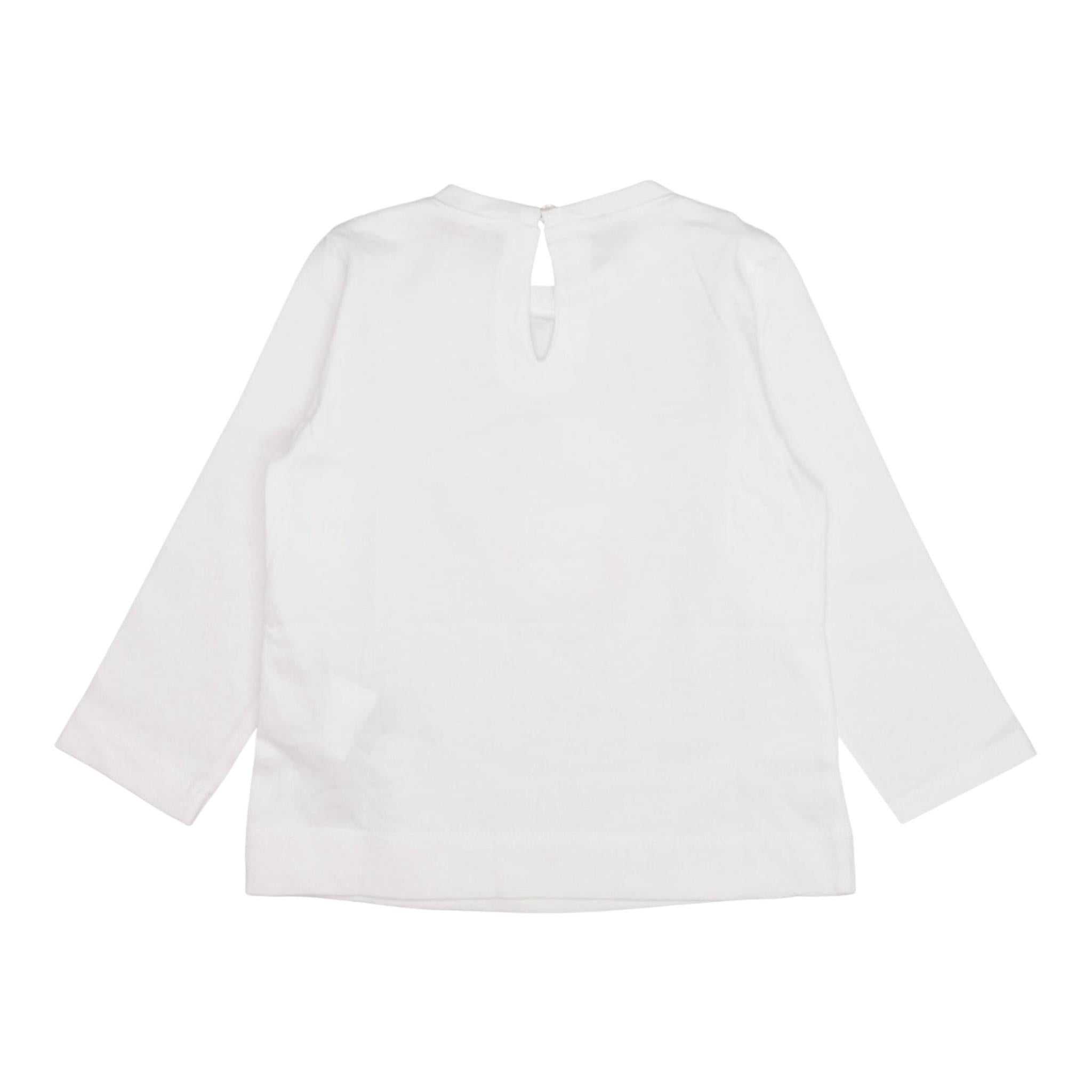 Monnalisa Shirt Girocollo Tinta Unita con Stampa per Neonata 39D612 BIANCO MONNALISA 