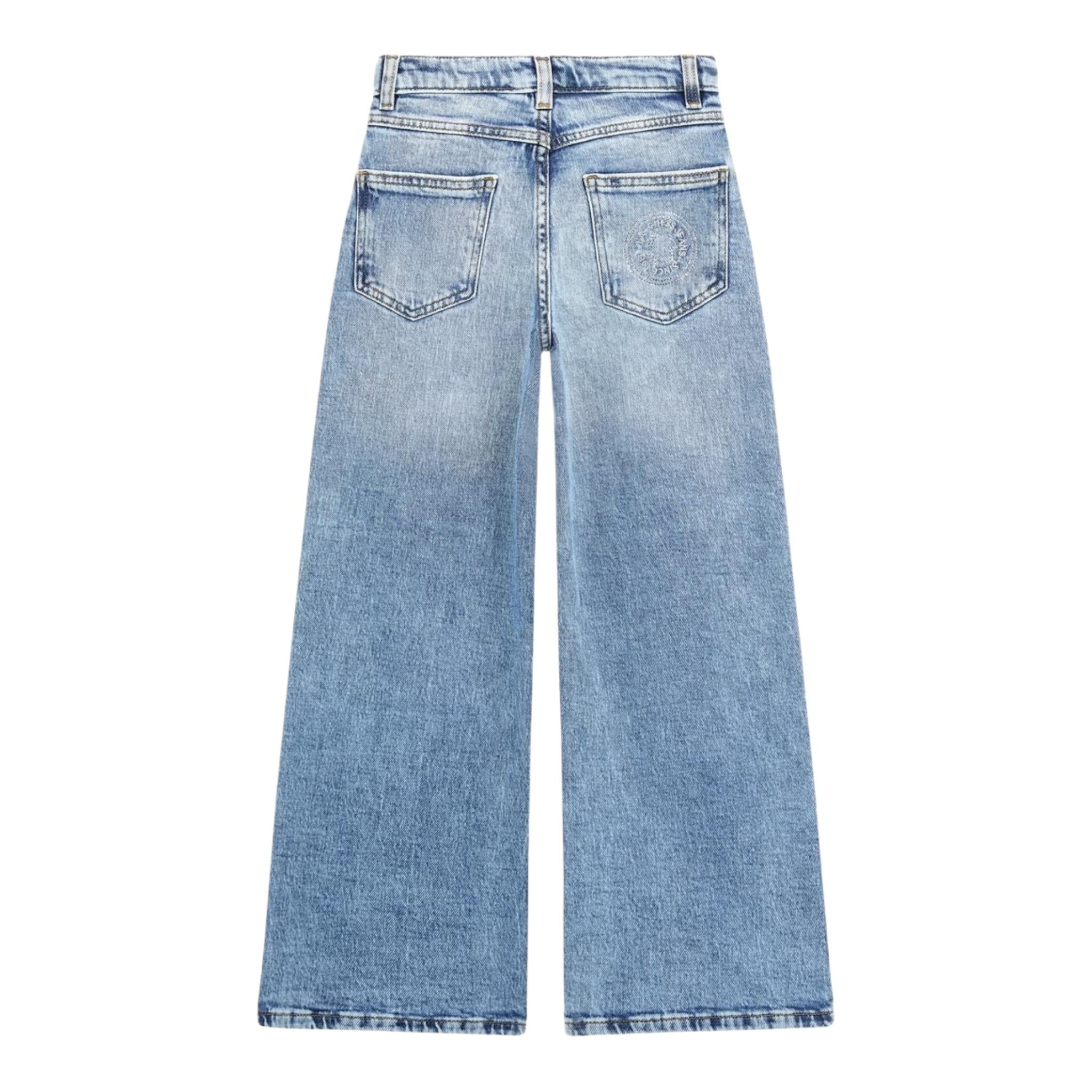 GUESS jeans tinta unita modello palazzo Azzurro per Bambina J4YA17D45E0 AZZURRO GUESS 