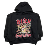 JOHN RICHMOND felpa chiusa con cappuccio tinta unita con stampa Nero per Bambino RGA25060FE NERO JOHN RICHMOND 