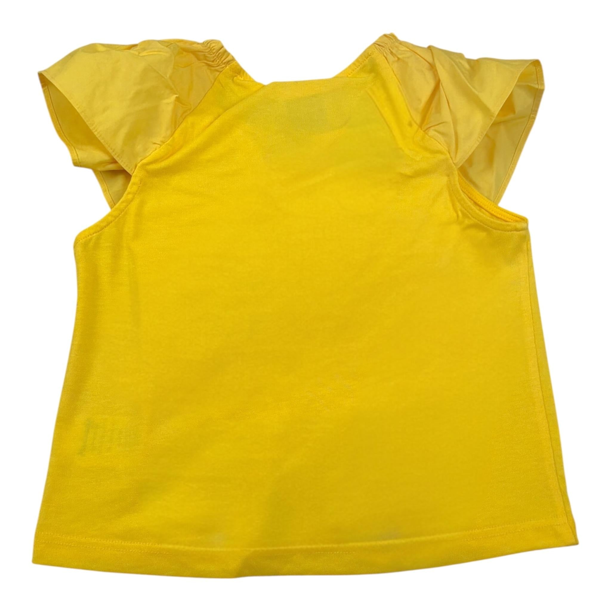 Mariuccia Top tinta unita Giromanica con Rouches Giallo per Bambina MMBSS22C475 GIALLO MARIUCCIA 