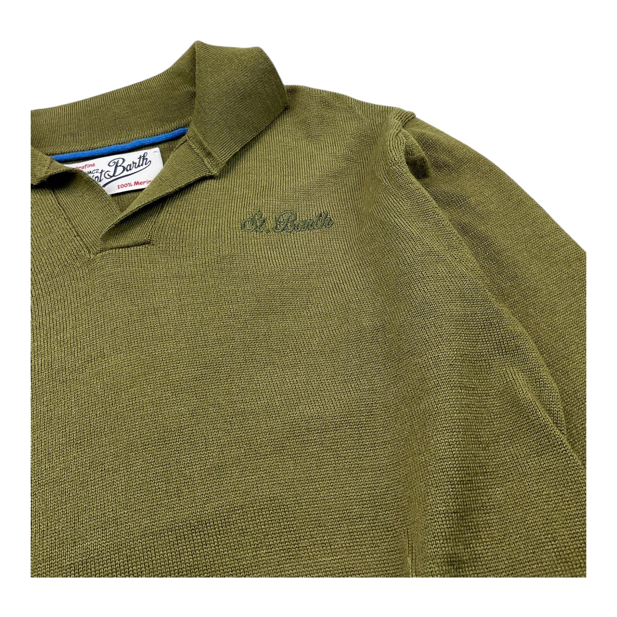 SAINT BARTH polo tinta unita con logo Verde per Bambino ROME003 VERDE SAINT BARTH 