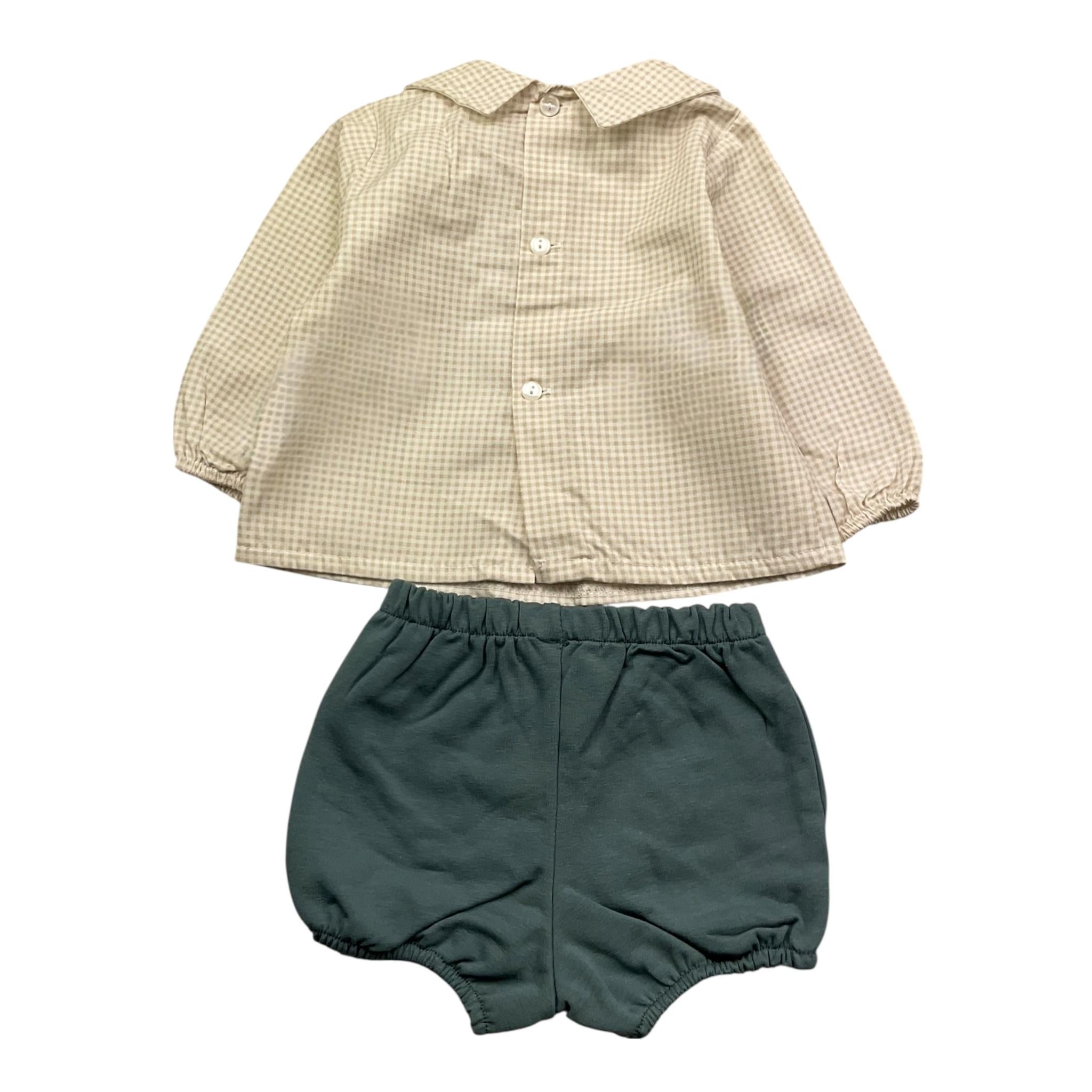 CALAMARO completo 2pz shirt-coulotte bicolore Beige per Neonato 11062 BEIGE CALAMARO 
