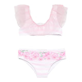 Monnalisa Costume 2 Pezzi Fascia-Slip Tinta Unita con Stampa per Neonata 39E041 ROSA MONNALISA 