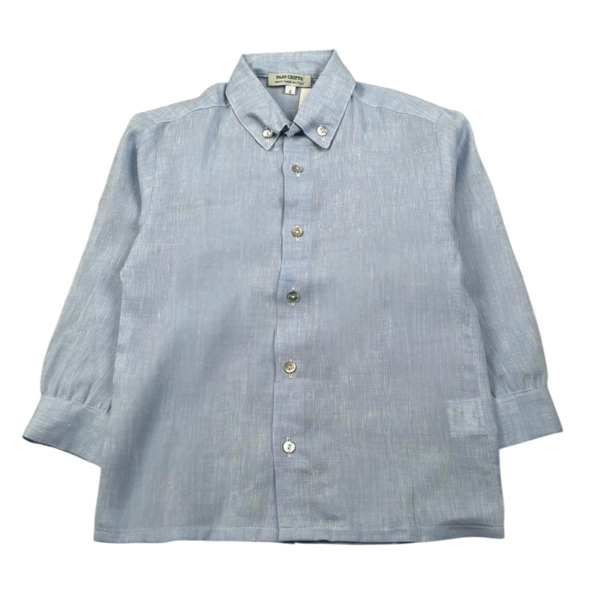 Paio Crippa Camicia Manica Lunga Tinta Unita per Neonato TAMBURON AZZURRO PAIO CRIPPA 