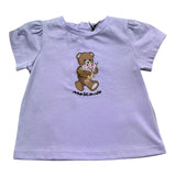 Moschino T-Shirt Girocollo Tinta Unita con Stampa per Neonata MDM03N LILLA MOSCHINO 