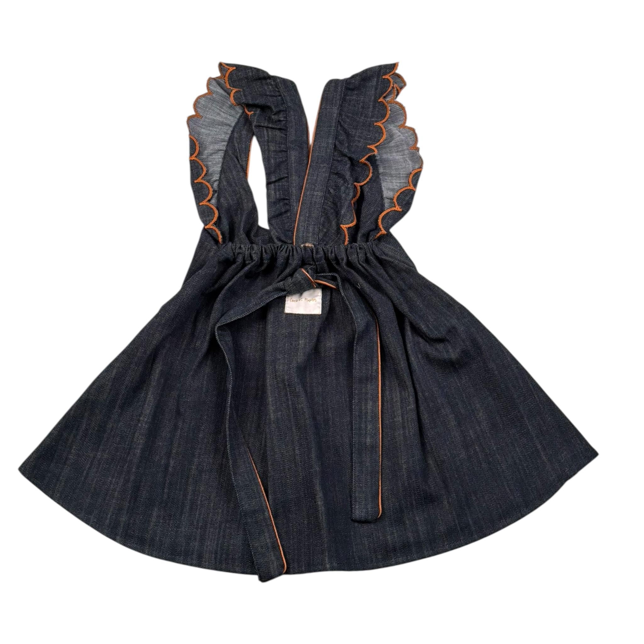 Coco' Et Mama' Salopette Tinta Unita In Denim per Bambina ELETTRA BLU COCO' ET MAMA' 