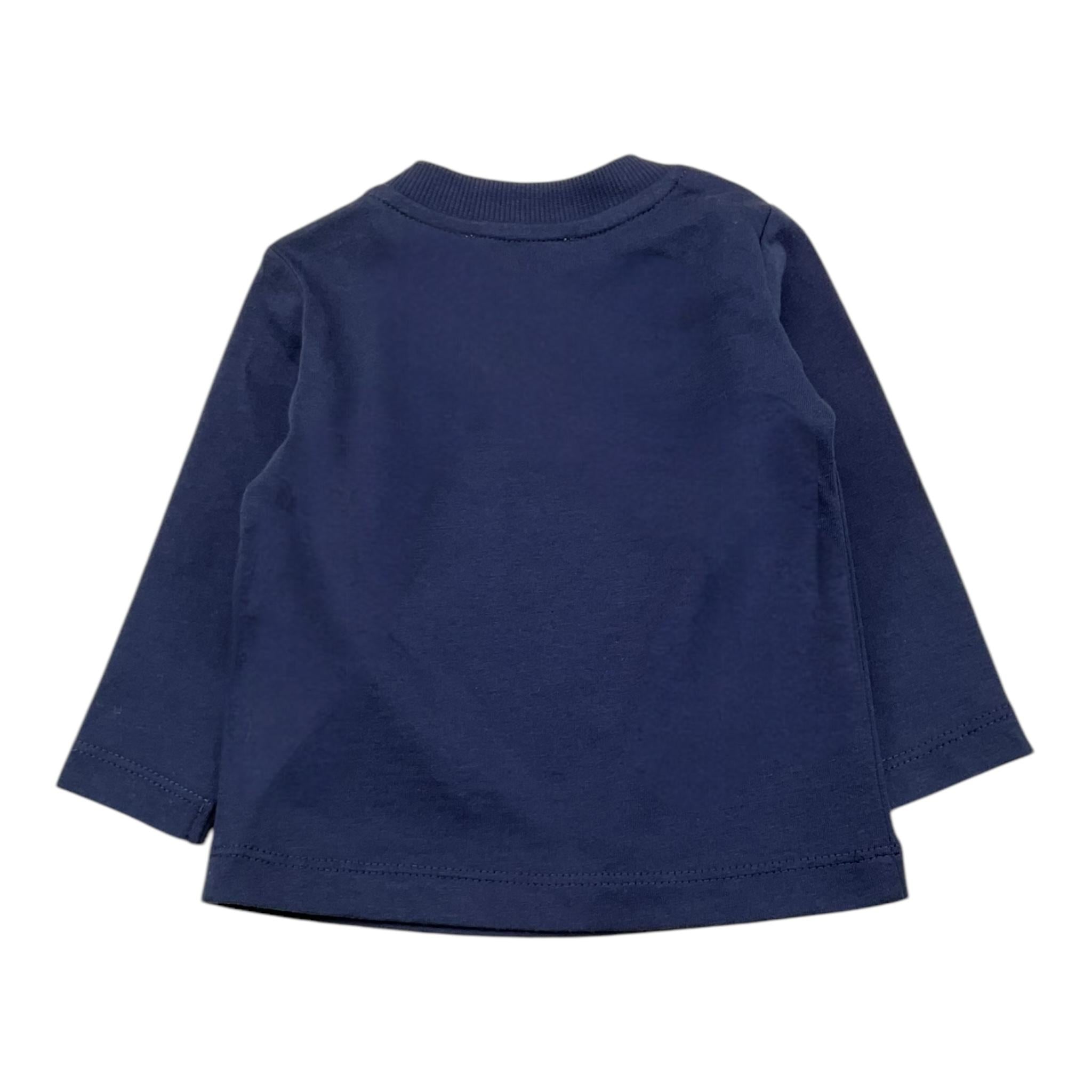 MOSCHINO shirt tinta unita girocollo con stampa Blu per Neonato MWO00R BLU MOSCHINO 