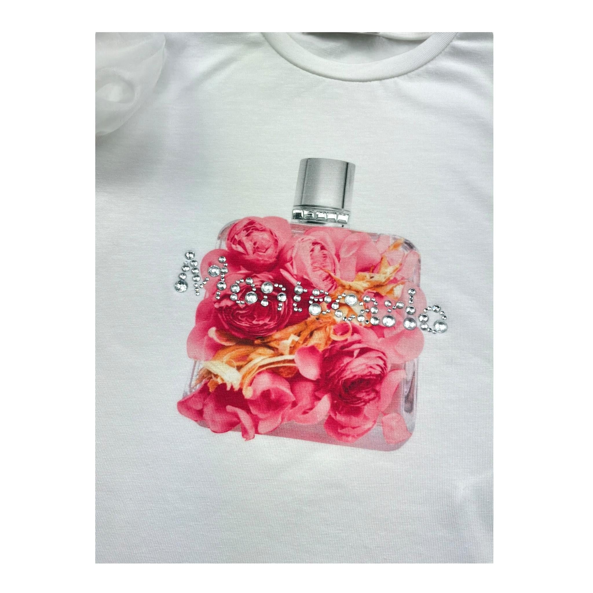 Miss Grant T-Shirt Girocollo Tinta Unita con Stampa per Bambina MG1292X BIANCO MISS GRANT 